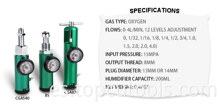 Regulador de tanque de presión de oxígeno para el mercado de EE. UU.